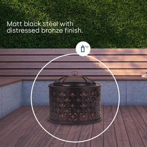 Rombo Steel Fire Pit & Grill